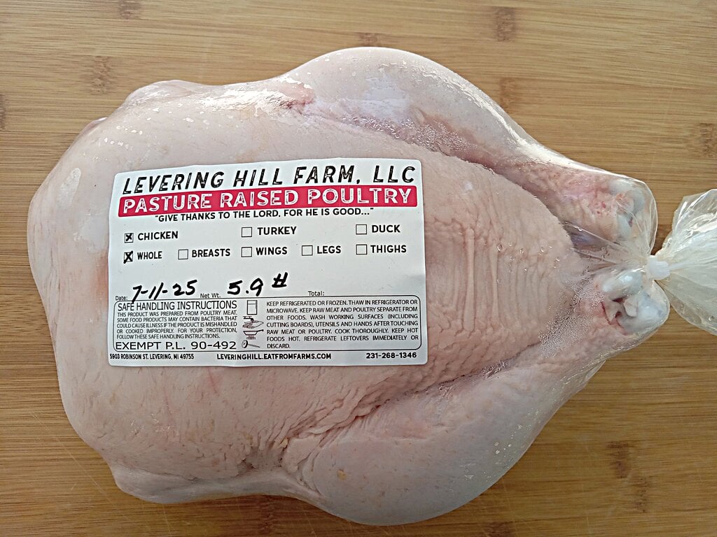 Whole pastured chicken
